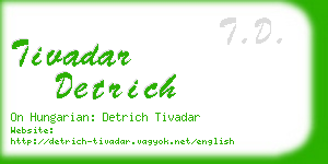 tivadar detrich business card